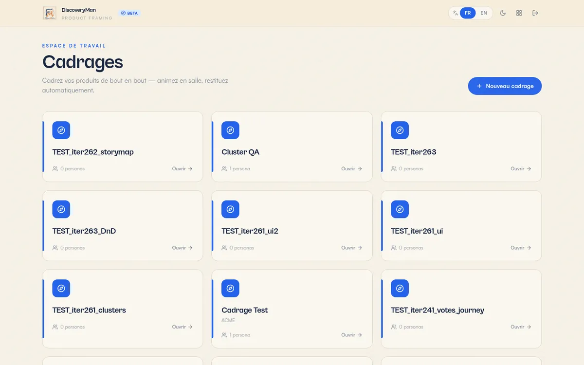 DiscoveryMan — aperçu de l'interface (capture 3)