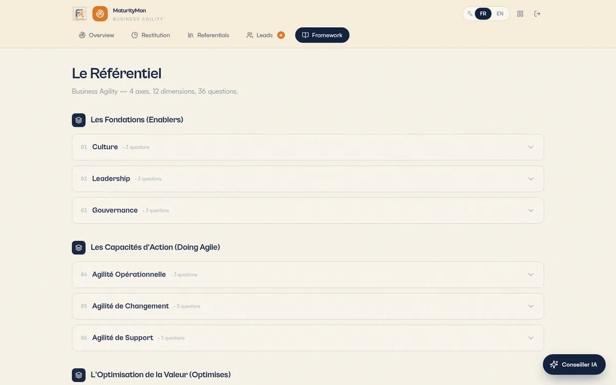 MaturityMan — aperçu de l'interface (capture 3)
